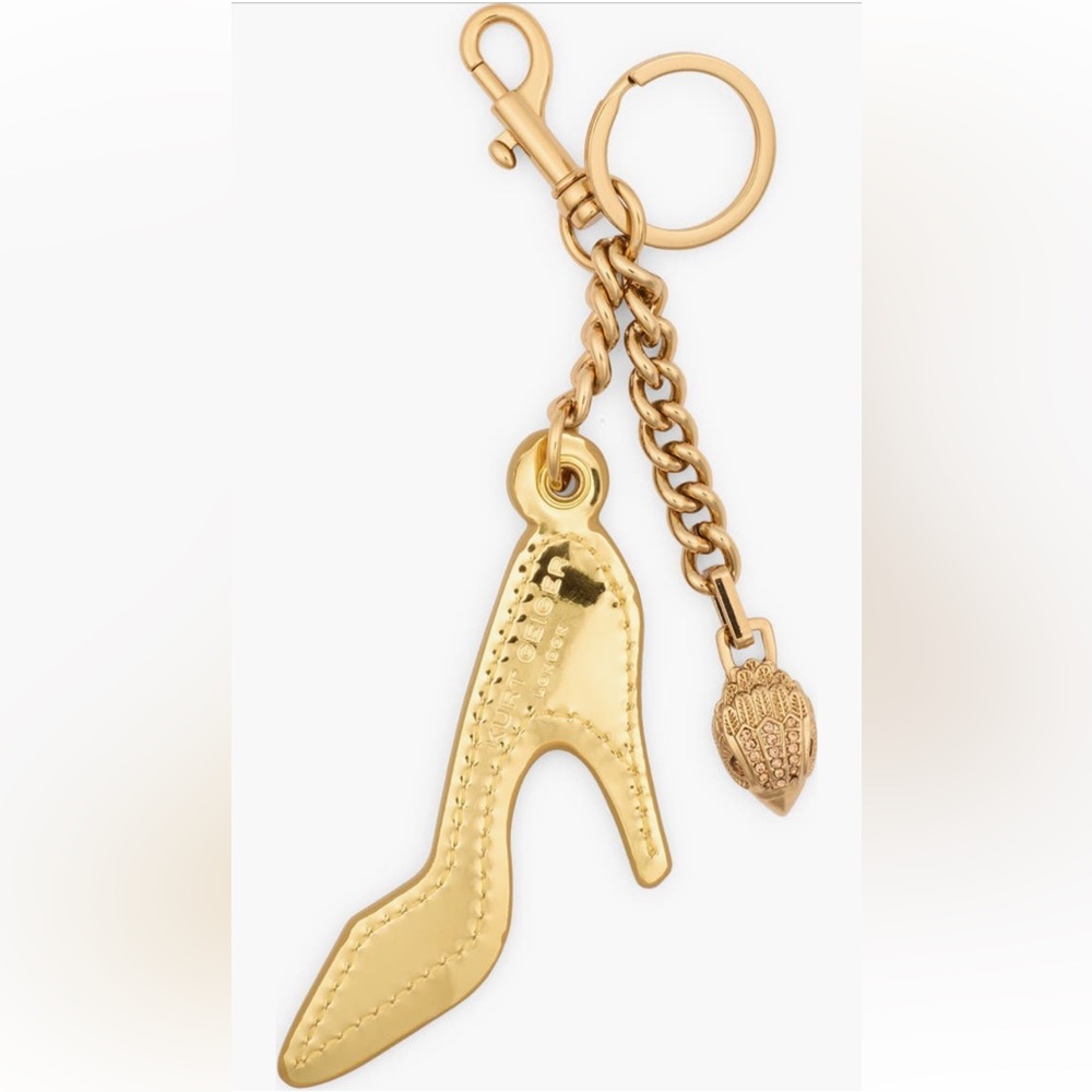 Kurt Geiger Gold High Heel Keychain With Eagle Head All Inclusive W/Box